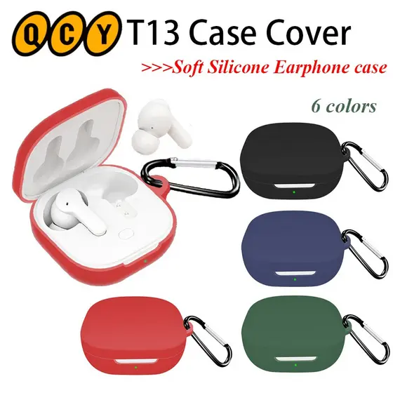 Capa De Fone De Ouvido De Silicone Para QCY T13/HT05/HT08/HT18/HT21/T13 ANC 2/MeloBuds Pro Fones Sem Fio Bluetooth TPU M