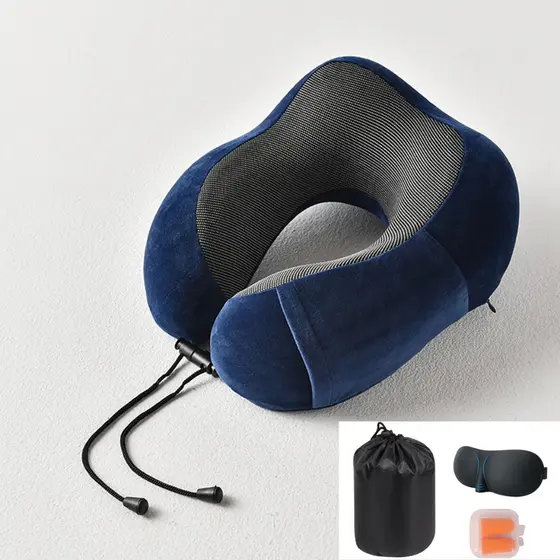 Kit Viagem Travesseiro Espuma Viscoelástica E Máscara Tapa Olho E Protetor Auricular ATP43