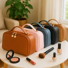 Necessaire De Viagem Premium Em Couro PU Design Sofisticado e Impermeável ATP41
