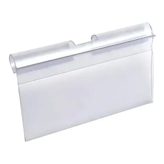 Kit 100 Porta Etiquetas de Preço 5cm em PVC Para Gancho Geladeira