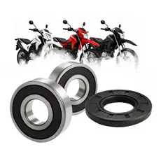 RETENTOR RODA TRASEIRA + ROLAMENTOS BROS 125-150-160 Freio a lona
