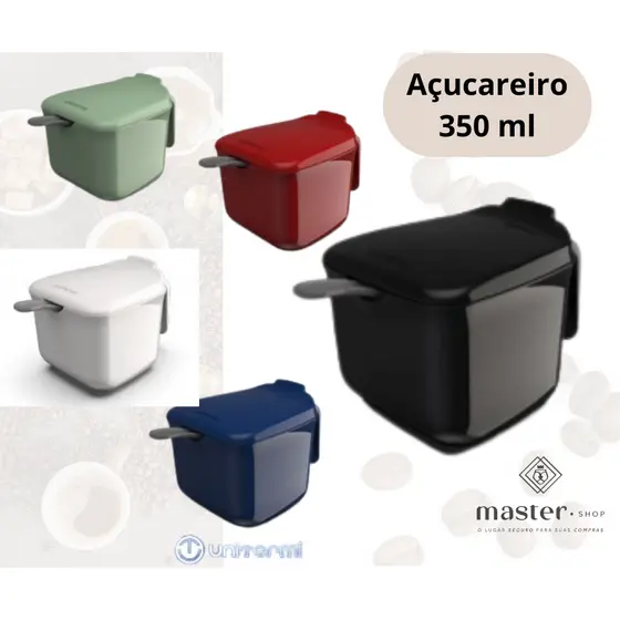 Açucareiro com Colher Unitermi 350ml - Beleza - Versatilidade - Praticidade.