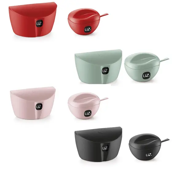 Kit 2 peças para Cozinha saleiro e açucareiro com colher plástico UZ Promoção Shopee