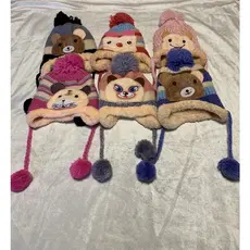 Touca Gorro de Lã infantil com Pompom Ursinho menino/menina Promoção Shopee