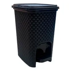 Lixeira Cesto Com Tampa 7 Litros Com Pedal Preta Rattan Escritório Banheiro Cozinha Promoção Shopee