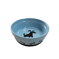 Comedouro Cães Porcelana AZUL/PRETO 450 ML