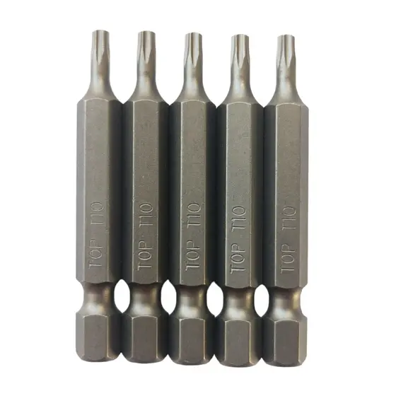 Kit 5 Bits Torx T10 50 mm Aço S2 Imantado – Ponteiras Torque Fl Feeling