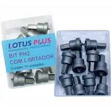 BITS COM LIMITADOR PARA PARAFUSADEIRA PHILIPS PH2 COM 10 PEÇAS LOTUS 3962