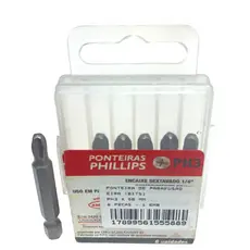 Ponteira bits para parafusadeira Philips (PH) PH3 x 50mm - Noll: 437,0006- cartela com 6 peças