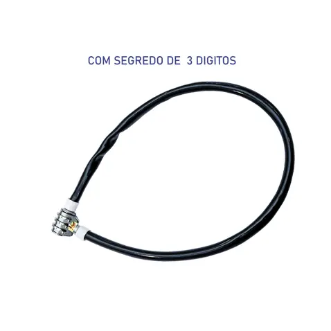 Trava De Bicicleta 3 Digitos 65Cm Preta - LOTUS 5900
