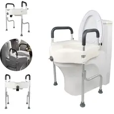 Assento Elevado Habilitador Sanitário Com Barra de Apoio Ajustável Praticidade e Segurança ref: YB5022B