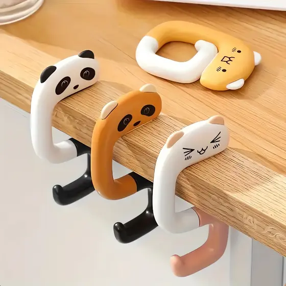 Gancho De Mesa Porta Bolsa Dobrável Animais Fofos Para Pendurar Clipes Antiderrapantes
