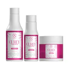 Kit Cachos Ativador Modelador 1L Shampoo 500ml Máscara Umidificadora Hidratante 500g Óleo de Coco