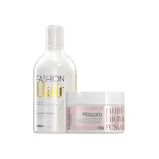 Kit Escova Progressiva Fashion Hair 300ml + Máscara Hidratante Pós Química 250g