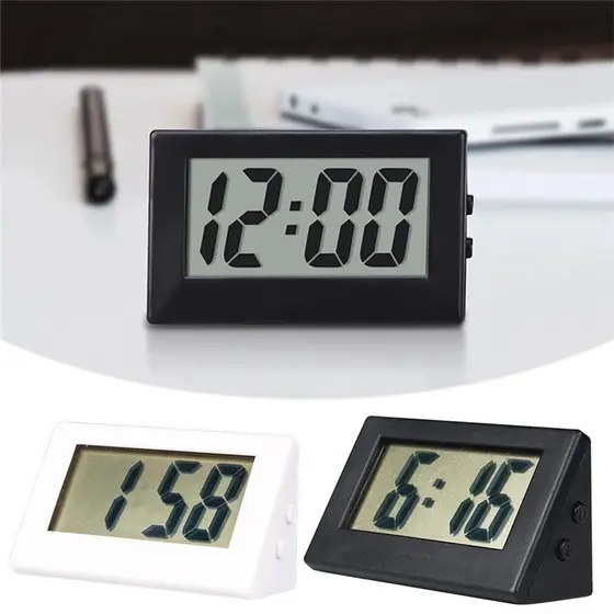 Mini pequeno mesa relógio digital calibres mini digital lcd tela de viagem relógio eletrônico