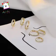 Conjunto de 6 brincos de argola em prata esterlina e ouro com zircônia hipoalergênica é um presente ideal para mulheres