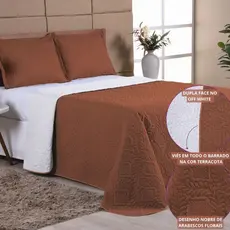 Kit Colcha Cobre Leito Queen King e Solteiro Dupla Face Matelado Micropercal 200 Fios 03 Peças