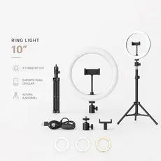 Ring Light Iluminador Anel Luz Polegadas 10 com Tripé Ajustável Praticidade iluminador Ring Premium