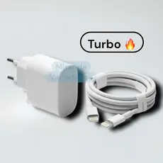 Carregador Turbo iPhone Android 20W Kit Completo com Cabo Rápido USB-C