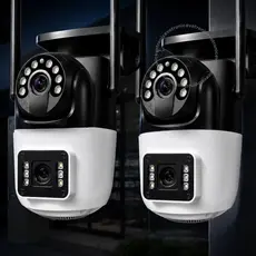 KIT Câmera de Segurança WiFi Externa 360 IP66 Lente Dupla Controle por App Monitoramento Lente Dupla