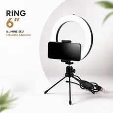Ring Light Led Mesa Iluminador Pequena Tripé 6 Polegada 16cm Premium Youtuber