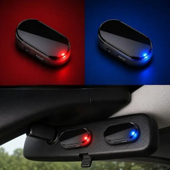 Simulador de Alarme Para Carro Anti-Furto Led Solar