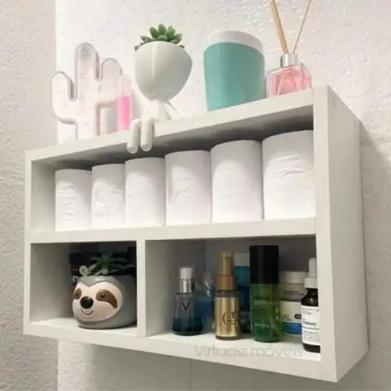 Nicho Organizador Banheiro Cozinha Sala Quarto Com Divisória Mateiral100% MDF Ja Enviamos o nicho Montado