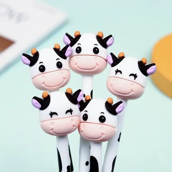 Caneta Gel De Vaca Fofa Prensa Escritório Suprimentos Escolares Papelaria