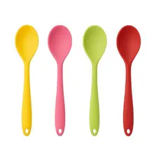 Kit Colher de Silicone Resistente para Cozinha – Antiaderente, Colorida e Fácil de Limpar