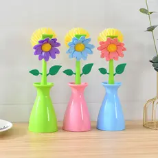 Escova de Limpeza Multiuso para Cozinha Formato Flor Margarida – Plástica, Cerdas Resistentes (Modelo Sortido)