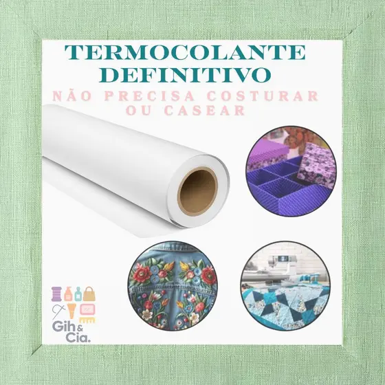 Termocolante Definitiva Transparente 48cm x 1m/2m/5m Patchwork Artesanato Bordado Quilting