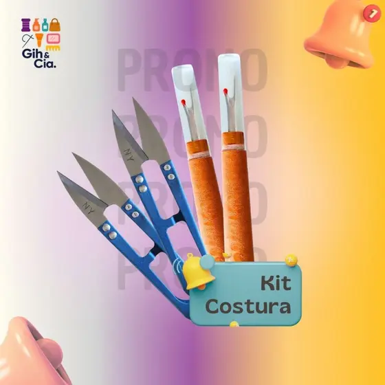 🧵Kit de Costura 2 Tesouras de Arremate 2 Abridores de casa Prático e Econômico 15% de Desconto