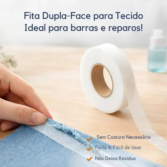 Bainha mágica instantânea 2cmx50m Barra fácil Sem Costura Fita Dupla Face Termocolante