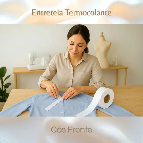 Entretela Cós Frente De Camisa Branco - Termocolante 100% Poliéster 40g/m² 50 metros Gih & Cia.