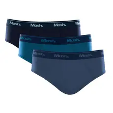 Kit Cueca Slip Mash 3 Peças Masculina Algodão Elástico