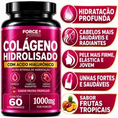 Colágeno Hidrolisado com Ácido Hialurônico 60 Comprimidos 1000 mg - POTE PARA 30 DIAS USO