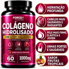 Colágeno Hidrolisado + Ácido Hialurônico 60 Comprimidos PELE UNHAS E CABELOS - POTE PARA 30 DIAS USO
