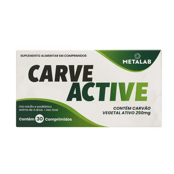 Carve Active Carvão Ativado C/30 Comprimidos - Metalab