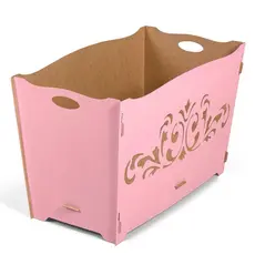 Caixa Porta Presentes Em Mdf Cru e Rosa Bebe Para Decoração Festas Chá de Bebe Aniversário