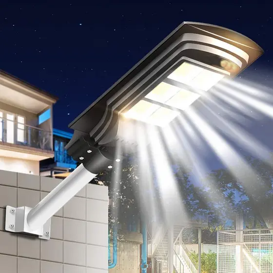 150W Refletor Luminária Pública Poste Energia Solar com sensor e controle Luminária Refletor Solar de Parede com Luz Solar Led Com Controle Remoto PIR Sensor De Movimento Luz De Rua