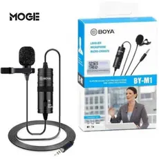 Microfone de Lapela Boya BY-M1 | Para Câmeras e Smartphones | Cabo 6m | Alta Qualidade