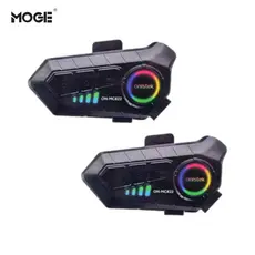 Kit 2 Intercomunicadores Bluetooth Capacete Moto | 5.3 | 300m | IPX6 | 2000mAh