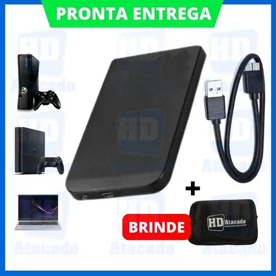 HD Externo 500gb USB 3.0 | Xbox, PS4 e Console, Muito +Espaço e Velocidade PC e Notebook