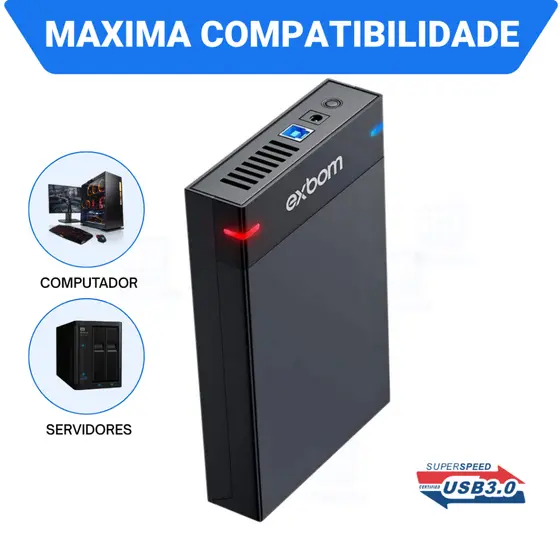 HD Externo 6TB 3.5 USB 3.0 Armazenamento Rápido com Muito Espaço para Backup Desktop com Garantia