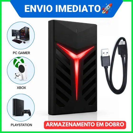 HD Externo USB 3.0 Compativel com Xbox, Console, PC e Celular Armazenamento Rápido com NF e Garantia