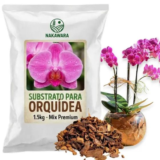 Substrato para Orquídea 1.5kg Casca Pinus Composta + Carvão Floração e Enraizamento - Premium