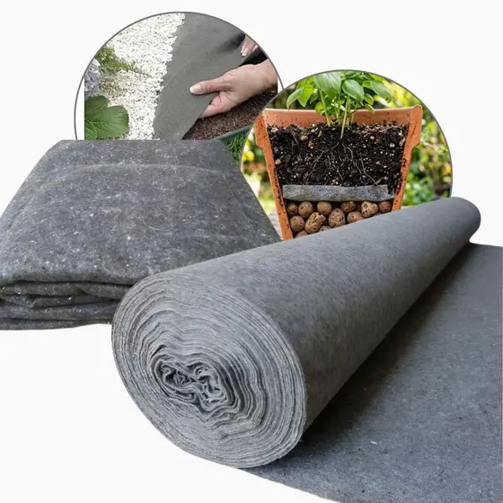 Manta de Drenagem Geotêxtil Bidim 50cm a 10m  Para Vasos Plantas Jardim Jardineira Filtro Terra