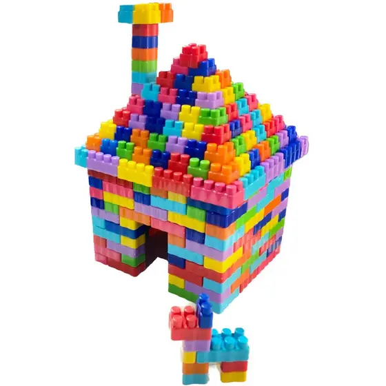 kit com 100 blocos para encaixa com peças super coloridas + rodinhas