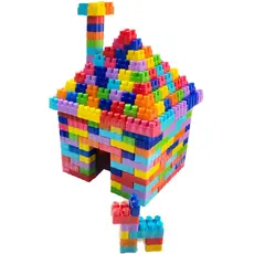 kit com 100 blocos para encaixa com peças super coloridas + rodinhas