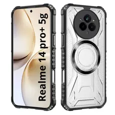 Capa Capinha Clear Proteção Nível Militar Suporte Carregador Por Indução Para Realme 14 Pro Plus 5G